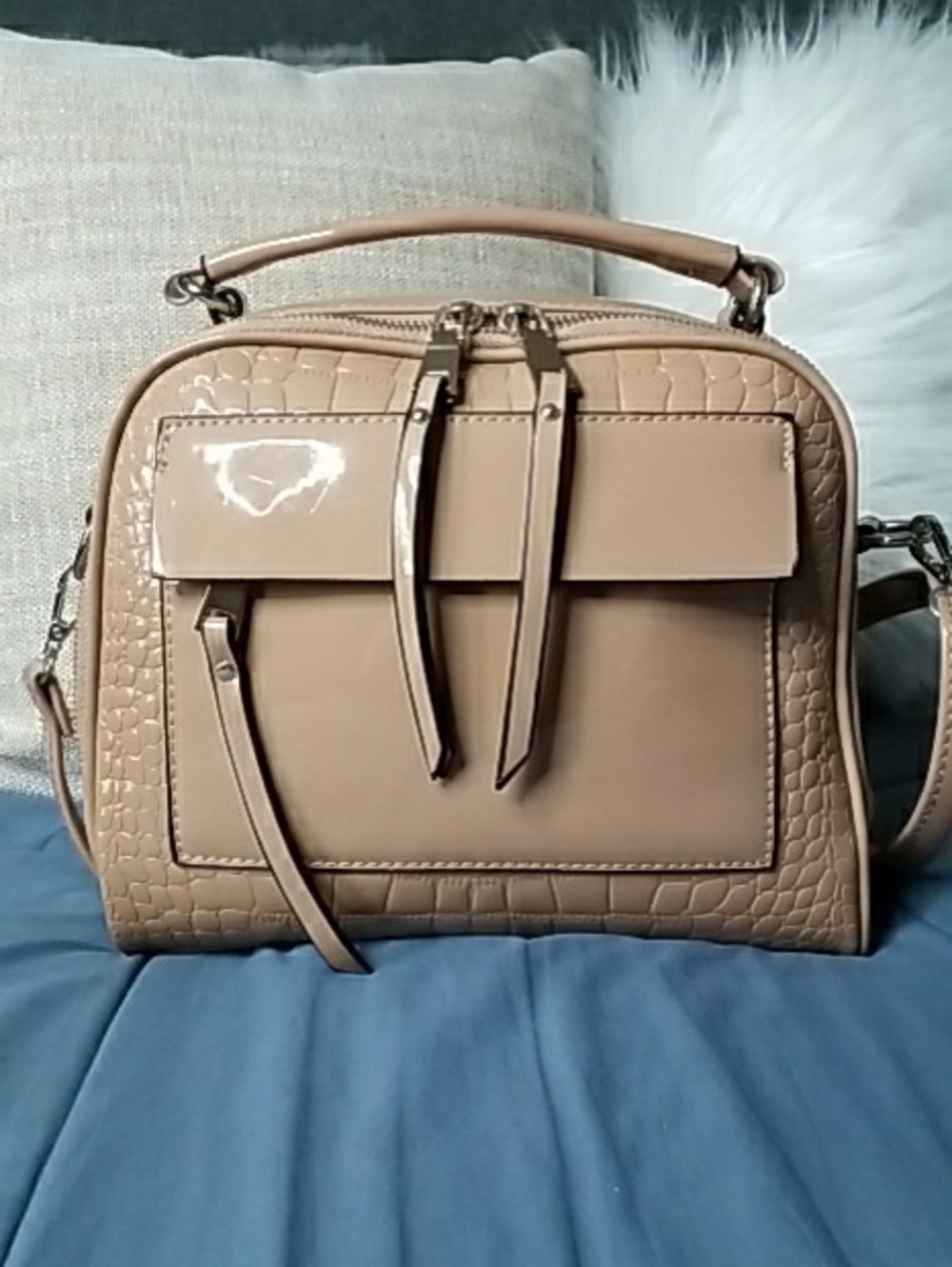 Everyday Structured Satchel in Nude Beige